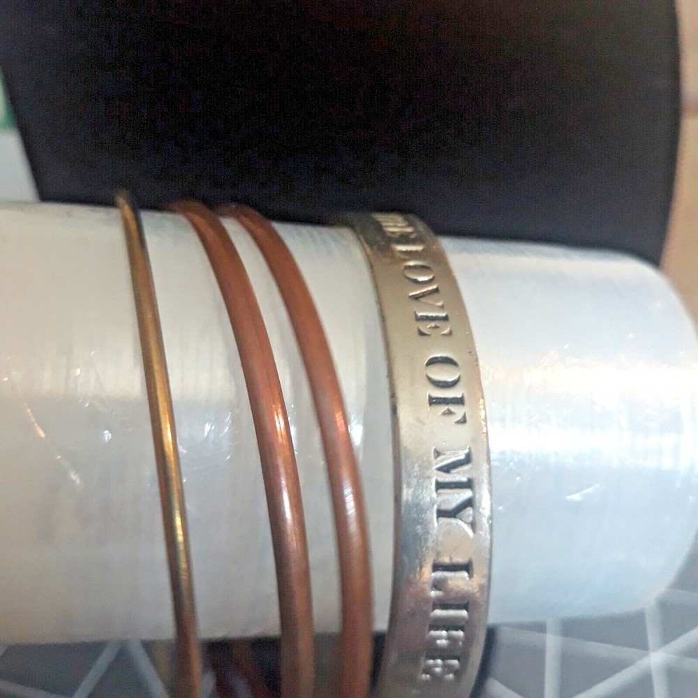 Copper Bangle Bracelet, Brass, Stainless Steel Lot of 4 Bangle Bracelets